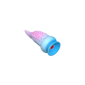Gode ventouse tentacule Kraken vibrant 18 cm rose et bleu USB 